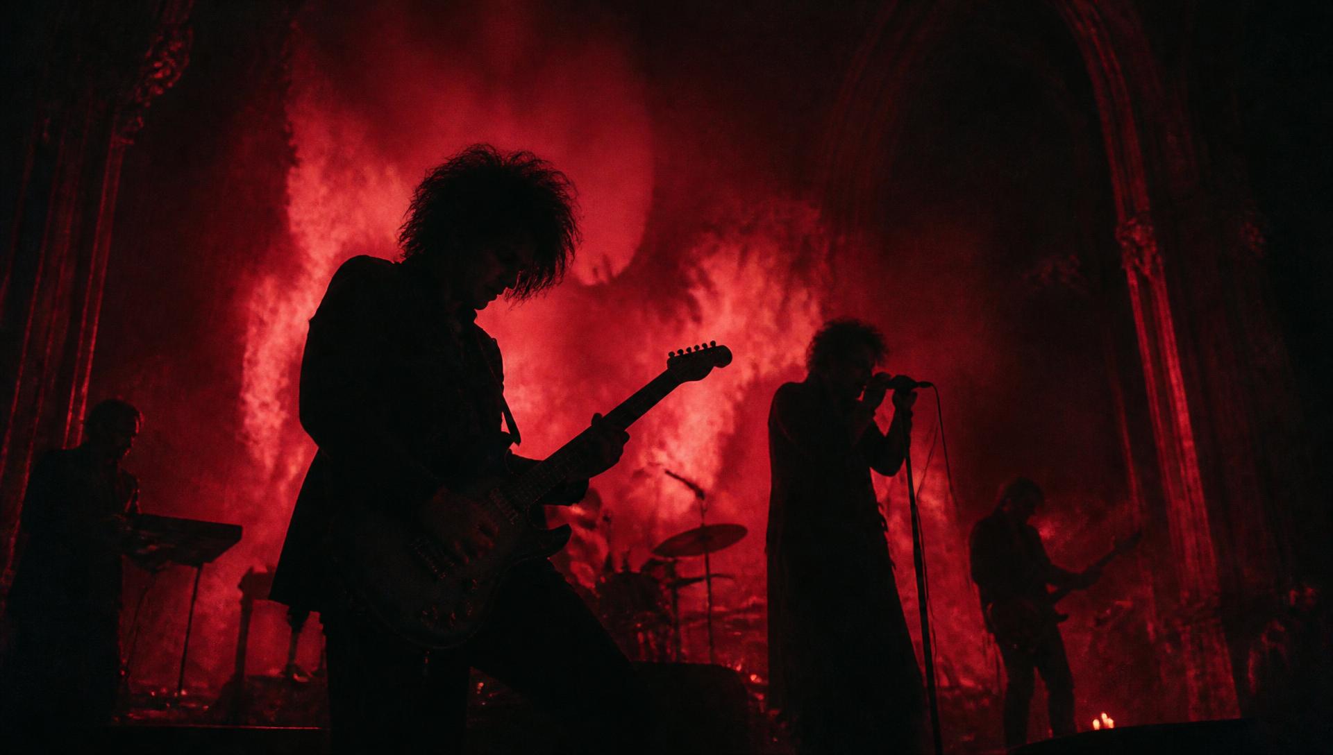 Sanctum Sanctorium performing under deep red stage light